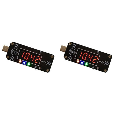 2X Chargeur de Déclenchement de Charge USB Voltmètre Ampèremètre 5V/9V/12V/15V/20V/PPS PD2.0 PD3.0 Type-C Dispositif Leurre USB pour Chargeur PD