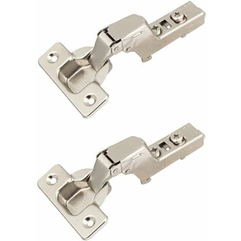 2x Charnière invisible angle d'ouverture à 110° type clip pour porte de meuble pose encloisonnée Placard Cuisine Fixation Salle de bain Ajustable Réglable Ouverture Fermeture Plaque, sans amortissemen