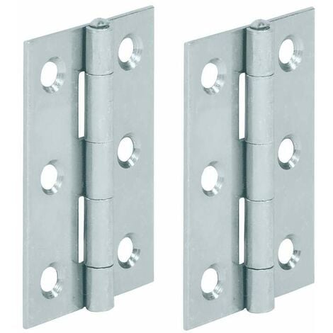 2x charnière plate acier 50 x 39mm meuble bois porte placard étagère cuisine