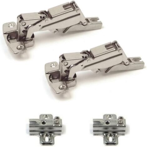 2x Charnières de Meuble Égouttoir - Porte Ouverture à 180° (Vrai 165°) Boitier 35 mm. - Embases Incluses