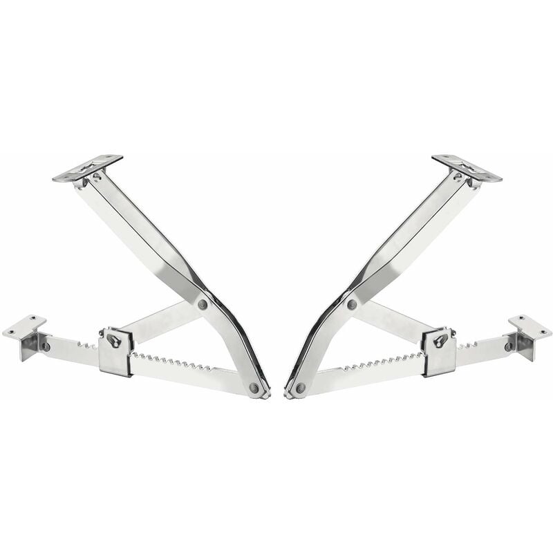 Cyclingcolors - 2x Charnière ferrure de levage à 19 crans d'arrêt en acier zingué pour sommier couchette grand lit hauteur max 375mm à visser Bras