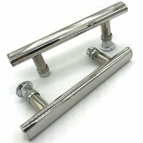 2x Chrom-Duschtürgriff, 145 mm Achsabstand