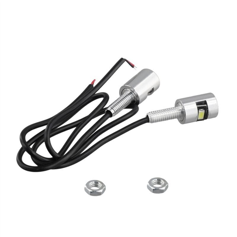 Image of Tlily - 2X Chrome 5630 Motorrad Schraube Schrauben Lampe Auto Universal Kenn Zeichen Leuchte 12V