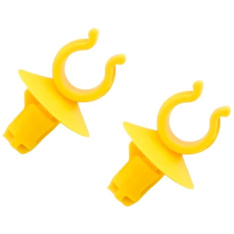 2x Clips plastique jaune pour support du capot pour Citroen