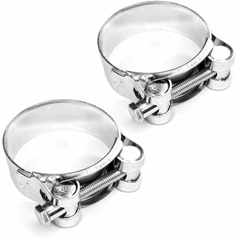 2x Collier de serrage à tourillon diamètre 44-47mm largeur 20mm bande pleine bords arrondis durite tuyaux boyau flexible