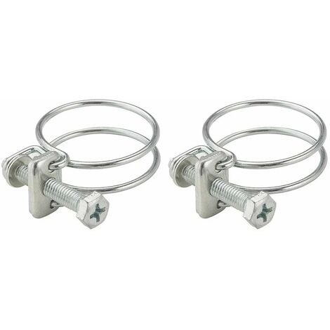 2x Collier de serrage double fil en métal zingué Gaine Tuyau Câble Tube Fixation Electroménager Ventilation Serre-joints, 80 - 85mm
