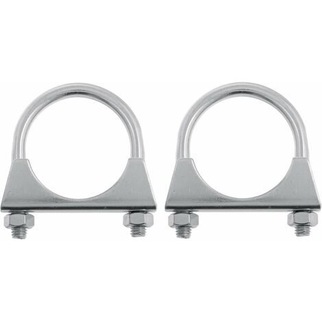2x Collier pot échappement universel 48mm tracteur 2 vis tuyau tube acier fixation support serrage à vis voiture véhicule
