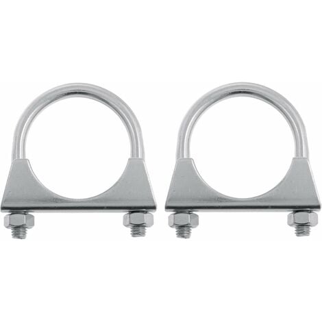 2x Collier pot échappement universel 75mm tracteur 2 vis tuyau tube acier fixation support serrage à vis voiture véhicule