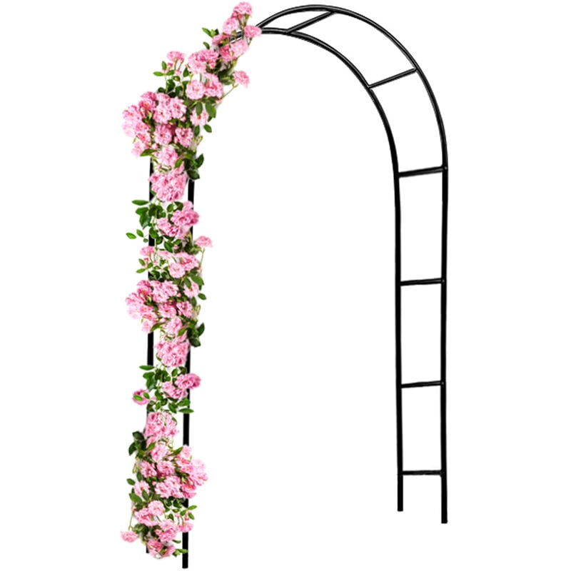Gardebruk - Support pour plantes grimpantes noir en métal Arche de jardin Tuteur plantes Décoration extérieure 1x Arche de jardin