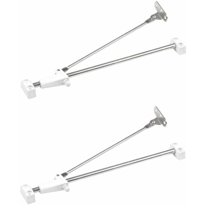 Cyclingcolors - 2x Compas pour porte meuble fenêtre réglable avec frein blanc Support Fixation Secrétaire Articulation Cuisine Charnière Freinage