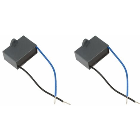 2x Condensateur CBB61 2uF 450V 2 fils 100mm moteur électrique démarrage compresseur pompe à eau