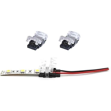 2x Connecteur coupleur rapide de bande LED CCT 10mm à 2 broches CCT sans soudure Borne Câble Lumière Adaptateur Bande lumineuse Pratique