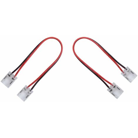 2x connecteur rapide câblé double monochrome pour ruban LED largeur 10mm x longueur 150mm 12V 24V controleur cuisine maison salle de bain