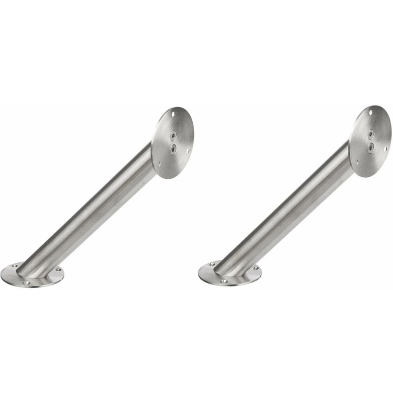 Cyclingcolors - 2x Console de bar inclinée 45° acier inoxydable chromé diamètre 30mm longueur 200mm inox coudée comptoir cuisine socle meuble étagère
