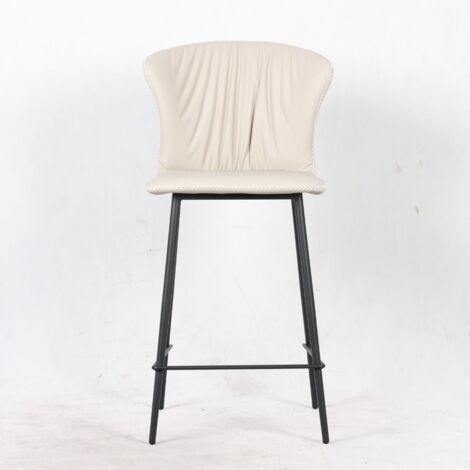2X Core-Hocker in Beige mit schwarzen Metallbeinen H97xB48xT52,5.