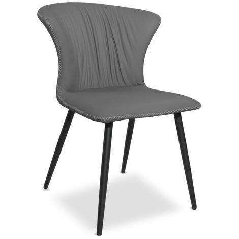 2X Core-Stuhl in Anthrazit mit schwarzen Metallbeinen H84xB56xT61