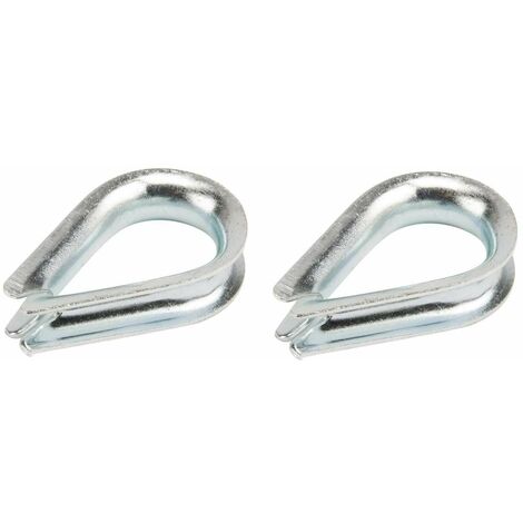 2x Cosse-cœur 14mm acier zingué pour câble acier métallique serre support fixation boucle