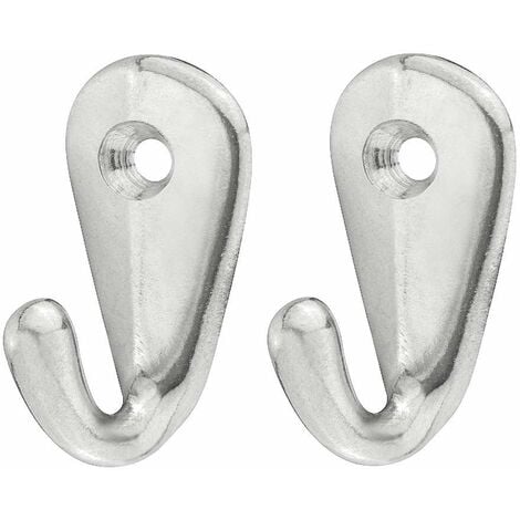 2x crochet aluminium chromé poli garde robe porte support torchon cuisine salle de bain meuble armoire placard à visser