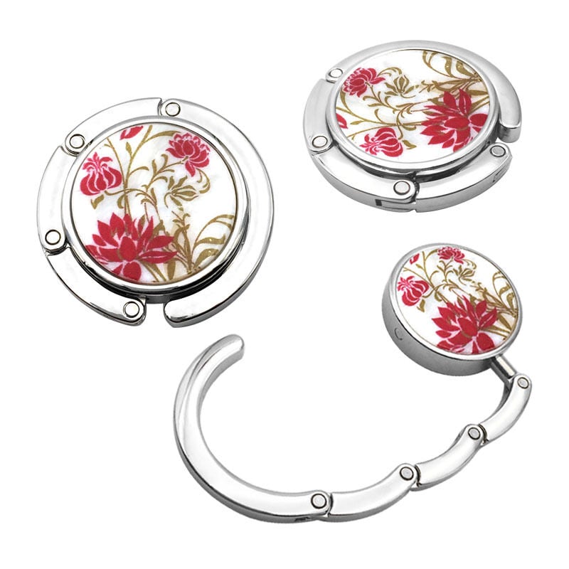 2x Crochet de Sac à Main(9x4.5cm) - Accroche Sac Pliable en métal - Porte-Sac pour Table ou Bureau - Suspension Sac à Main et Petits Objets