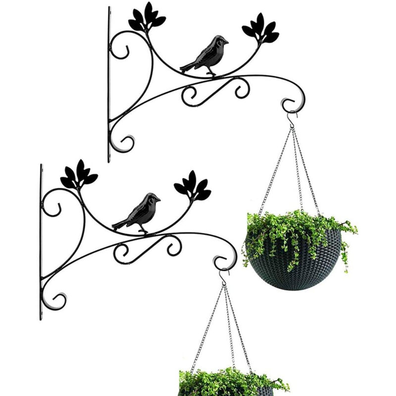 Petites Ecrevisses - 2x Crochet Suspension Plante en Forme de Papillon Supports de Panier Suspendus en Métal pour Jardin Balcon