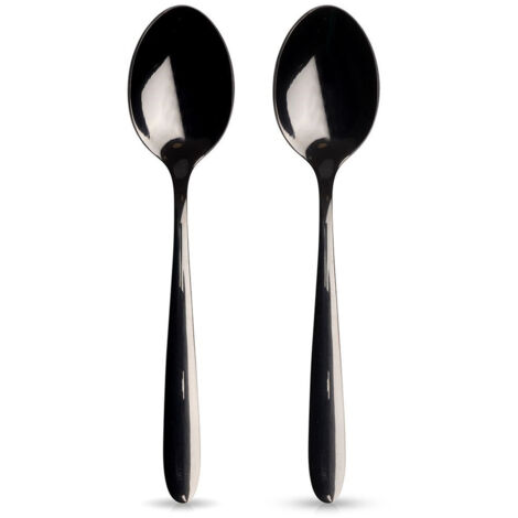 2x Cucharada pequeña para té, café, cucharaditas negras