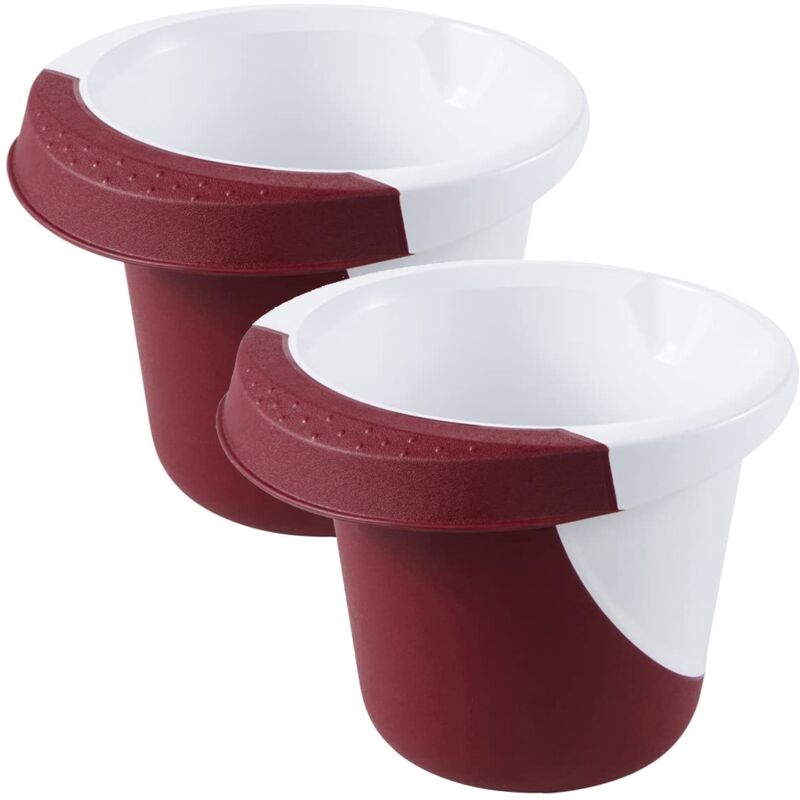 

2x Cuenco para Mezclar, PP/TPE, Rojo Burdeos, 1,5 l