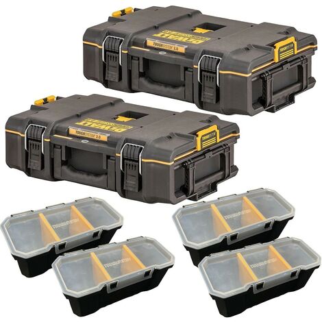 Dewalt Tough System 2.0 DS400 + DS166 Stackable Toolbox Case + 2