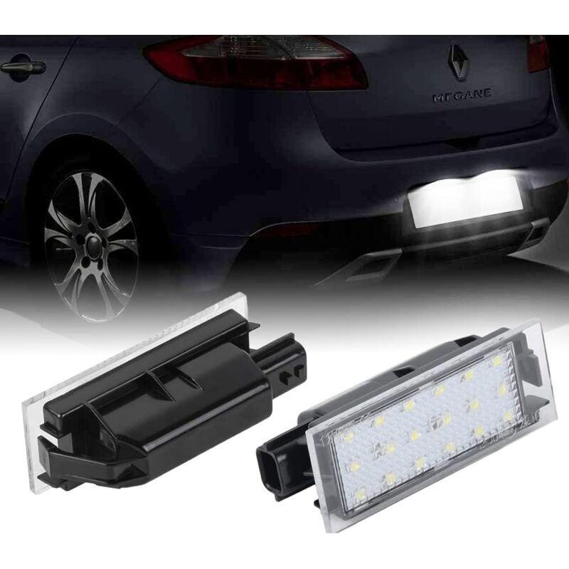 2X Éclairage de plaque d'immatriculation LED pour Renault Vel Satis Twingo 2 Clio 3 Clio 4 Espace 4 Laguna 3 Laguna 2 Phase 2 Master 2 Megane 2