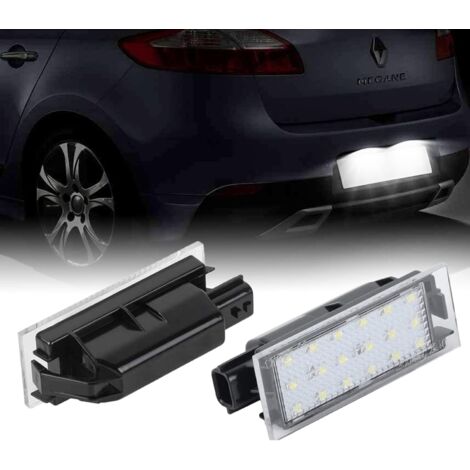 2X Éclairage de plaque d'immatriculation LED pour Renault Vel Satis Twingo 2 Clio 3 Clio 4 Espace 4 Laguna 3 Laguna 2 Phase 2 Master 2 Megane 2 Megane 3 Feux Arrière