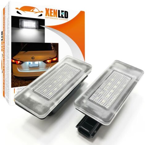 2x Éclairages de plaque LED – Dacia Duster / Nissan Altima / Serena / Suzuki Landy – Blanc Pur – Plug&Play