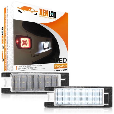 2x Eclairages LED plaque Jeep Renegade 2015 à 2021 - Plaque d'immatriculation LED CANBUS Plug&Play