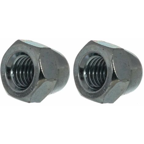 2x ecrou borgne hexagonal M20 acier zingué DIN 1587 bricolage finition serrage