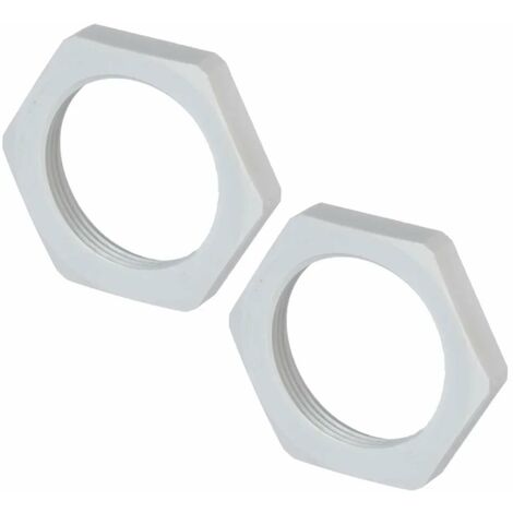 2x Ecrou pour presse étoupe en polyamide PA gris clair filetage métrique forme 6 étoiles Fermeture Câble Fils Etanchéité Protection Stabilité, M50 x 1,50