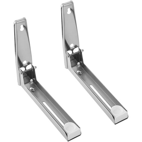 2x Edelstahl-Wandhalterung für Mikrowellen, klappbar, stabiles Klappregal