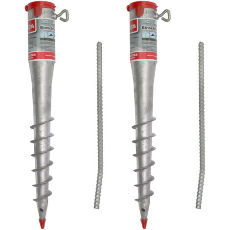 2x Einschraubbodenhülse Bodenhülse Bodendübel Einschraubhülse verzinkt 25-64 mm