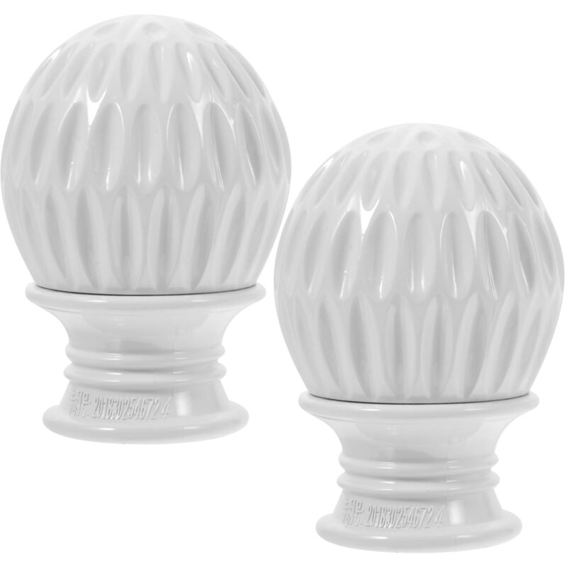 2x Embouts de tringle à rideau en nid d'abeille pour tringle à rideaux (blanc)