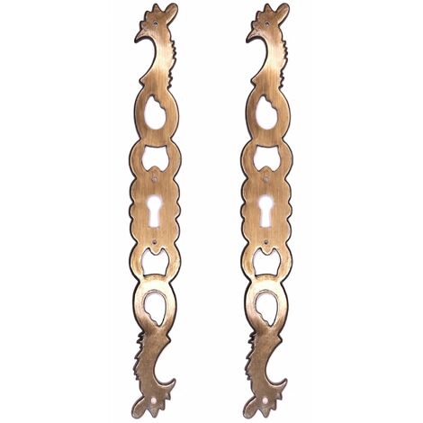 Lot De 3 Serrures Laiton Vieilli Pour Meuble - 11,8 X 3 Cm - Occasion Bon état