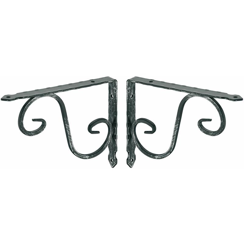 Cyclingcolors - 2x Equerre console rigide acier forgé noir antique 200 x 150mm vintage capacité de charge 17,5kg par pièce rustique Meuble Etagère