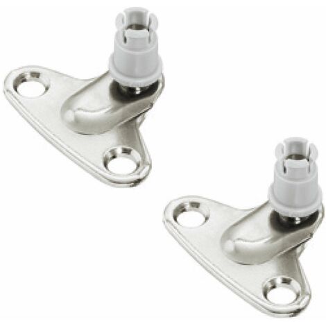 2x Equerre de fixation de compas sur caisson écartement 37mm en acier finition nickelée Assemblage Cuisine Corps Coffre Support Meuble Porte Caravane