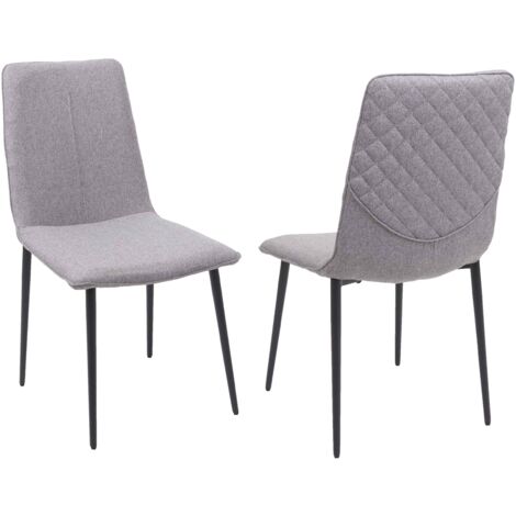 2x Esszimmerstuhl Hhg 735 Stuhl Kuchenstuhl Vintage Stoff Textil Grau 68956