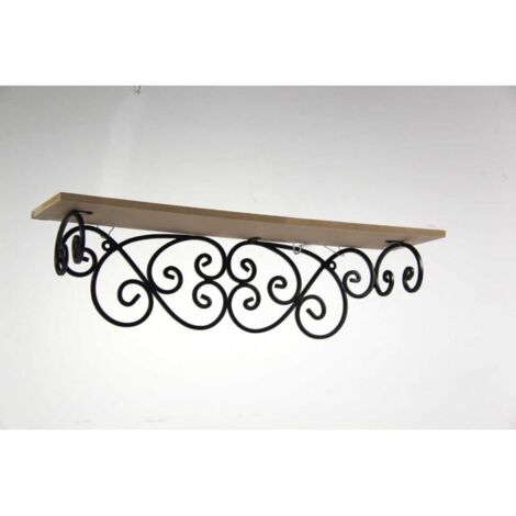 2x Estante de metal con superficie de madera cm 51 x 13 x 14