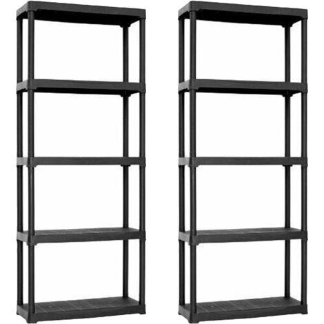 2x Estantería 5 baldas de plástico en polipropileno 900x400x1760 mm.