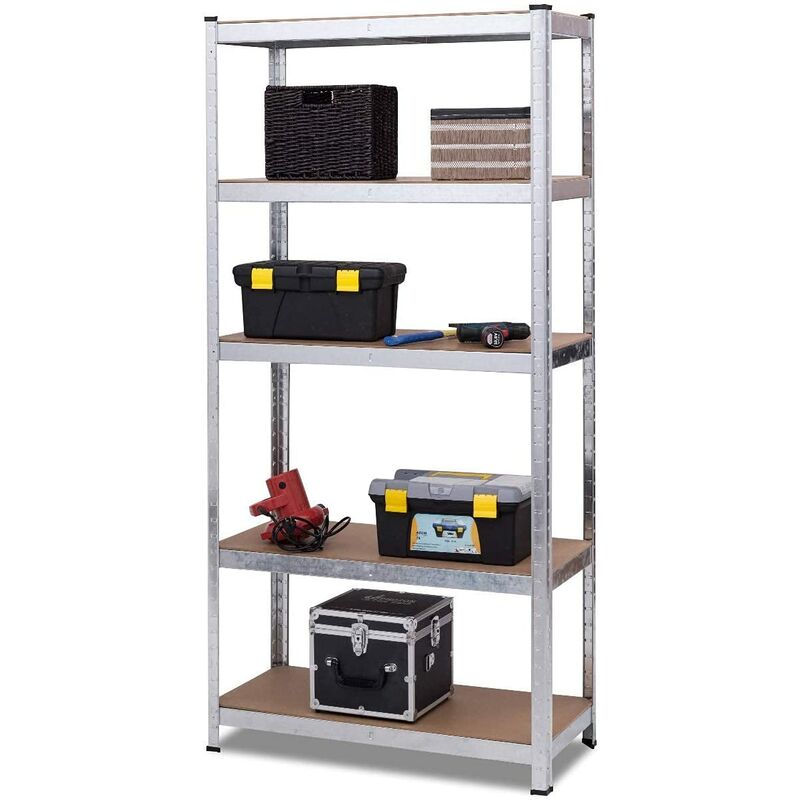 2x Estantería Metálica de Almacenaje con 5 Niveles 90x40x180cm Capacidad de Carga 875kg Estante