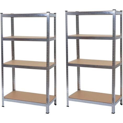 2x estantes para cargas pesadas 160 x 80 x 40 cm capacidad de carga 320 kg cada uno en metal gris y MDF 040007484