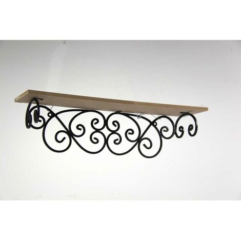 2x Étagère en métal avec plateau en bois cm 51 x 13 x 14