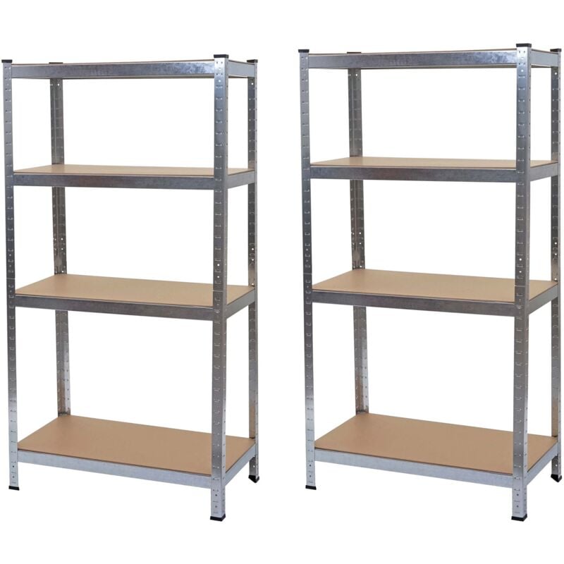 2x étagères pour charges lourdes 160 x 80 x 40 cm capacité de charge 320kg chacune en métal gris et mdf 040007484