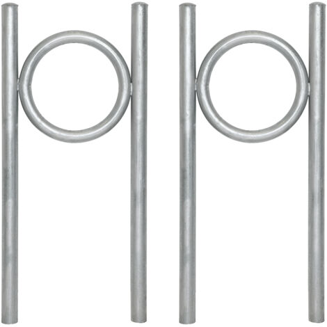 2x Fahrradanlehnbügel 115 x 53 cm Stahl feuerverzinkt Ø 60 mm Einbetonieren Fahrradständer Parker Typ O