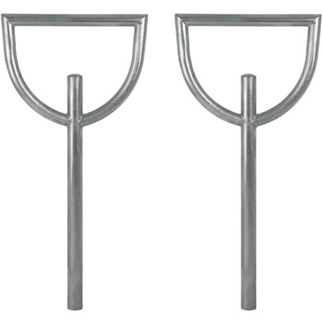 2x Fahrradanlehnbügel 115 x 56 cm Stahl feuerverzinkt Ø 60 mm zum Einbetonieren Fahrradständer Typ D
