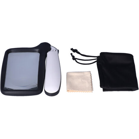 2x Faltbare Taschenlupe mit LED-Licht zum Lesen - Acryl-Lupe für Senioren