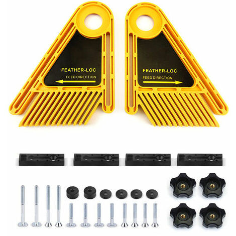 2x Featherboards Spring Loc Board pour scies à table et tables de toupie Outils de cl?ture Joints à onglet Jauge Fente Fenêtres et portes DIY